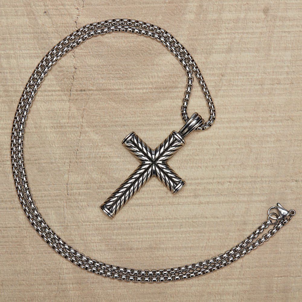 stainless steel cross necklace women's