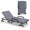thumbnail image 1 of Costway Lit Pliant Ajustable pour Invité Lit Simple Simple Matelas Portatif Roues Gris, 1 of 9