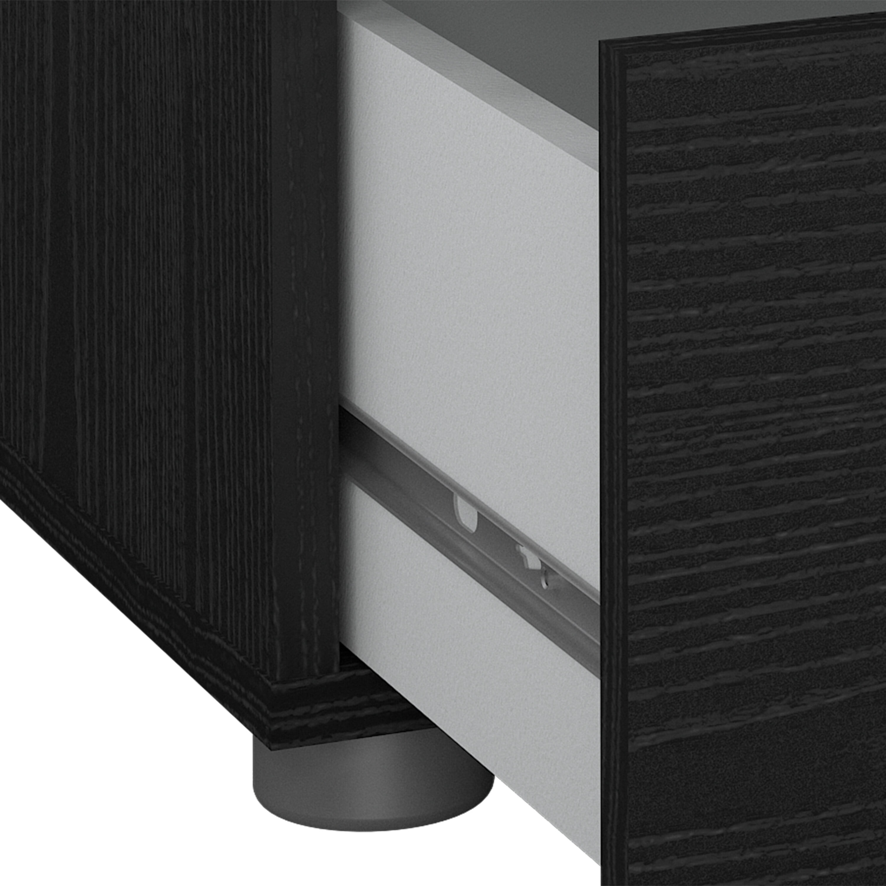 Tvilum Loft 2-Piece Bedroom Set with Dresser and Chest, Black Woodgrain