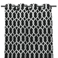 thumbnail image 4 of Jordan Manufacturing 54" x 96" Cayo Black Lattice Grommet Semi-sheer Outdoor Curtain Panel (2 Pack), 4 of 8