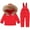 Red, variant on Toddler Girls Winter Snowsuit Waterproof New Boys and Girls Winter Fashion Outdoor Children's Hooded Thick Warm Printed Ski Suit Set Style B-17 Beige 1 Years