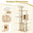 thumbnail image 3 of Gymax 71'' Tall Cat Tree w/Cozy Perch Condo Space Capsule 4.6'' Scratching Posts, 3 of 10