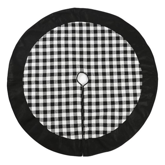 Plaid Christmas Tree Skirt Christmas Tree Mat Winter Holiday Tree Gift Decorative Tree Velvet Apron