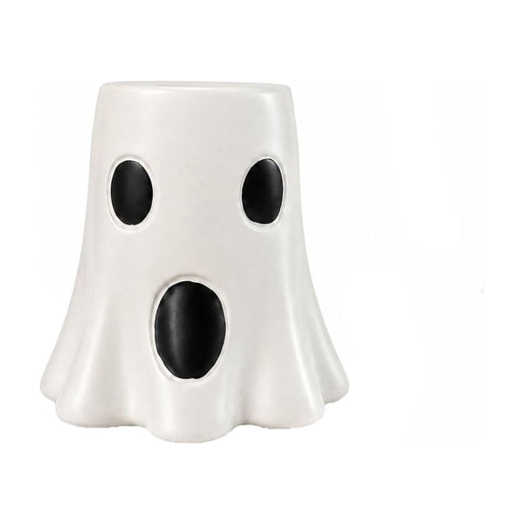 Cute Ghost Halloween Decorations Resin Vase with Hollow Eyes and Wavy Base, Funny Halloween Decor for Home Mantel Table and Desk, Halloween Party Decorations Gift 1 Pack