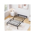 thumbnail image 1 of 12 - pulgada heavy - duty metal platform marco de cama para dormitorio, no necesita colchón base, fácil montaje, noise - free, negra, 1 of 9