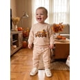 thumbnail image 5 of Cjfdfy Toddler Baby Boy Thanksgiving Outfit Turkey Truck Embroidered Long Sleeve Sweatshirt With Elastic Waist Joggers Cute Little Turkey Clothes My First Thanksgiving Fall Winter Outfit, 5 of 9