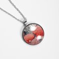 thumbnail image 4 of Coral Glass Design Circular Pendant Necklace - Women's Fashion Jewelry, 4 of 5