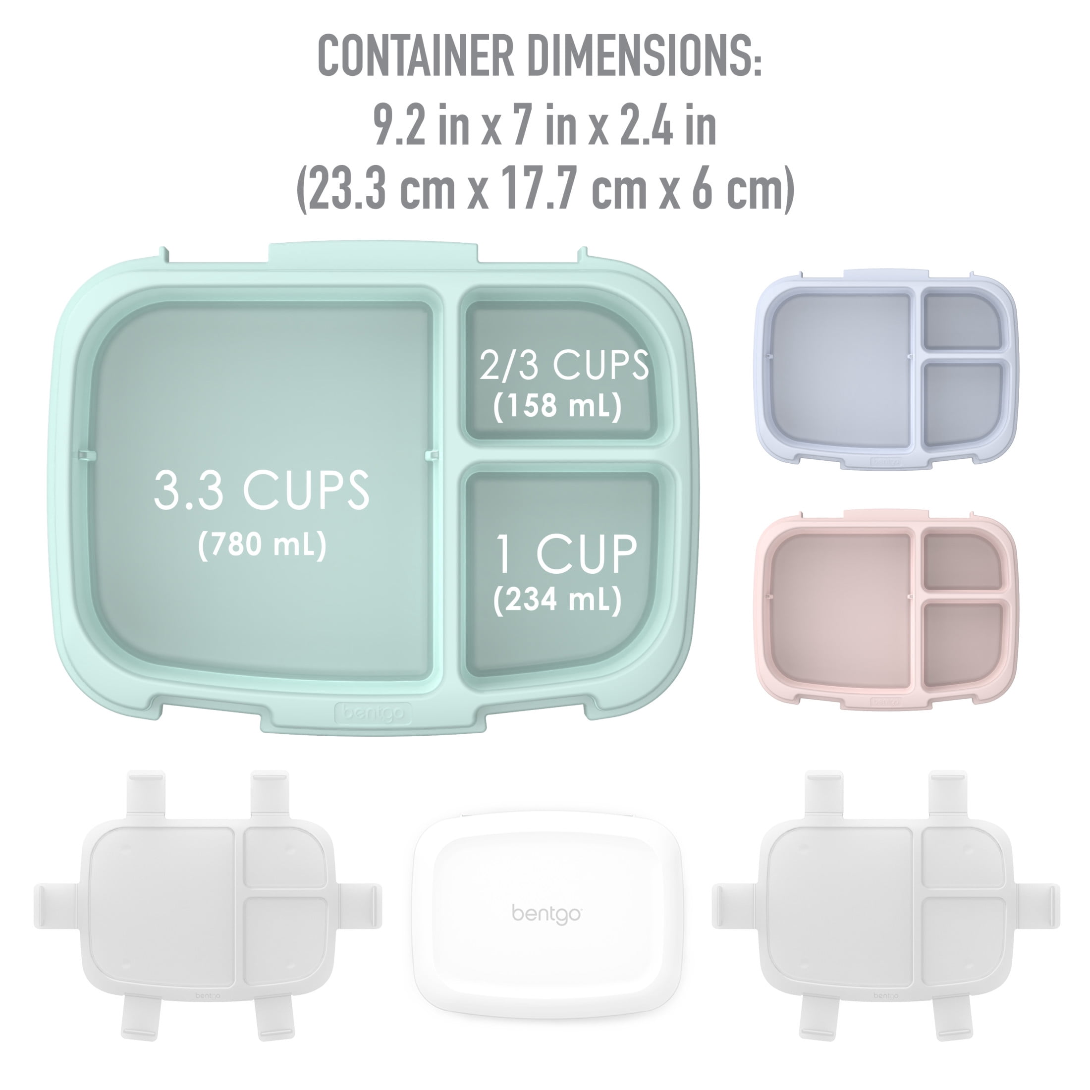 Bentgo Fresh 3-Pack Meal Prep Lunch Box Set - Reusable 3-Compartment Containers for Meal Prepping, Healthy Eating On-the-Go, and Balanced Portion-Control - BPA-Free, Microwave & Dishwasher Safe