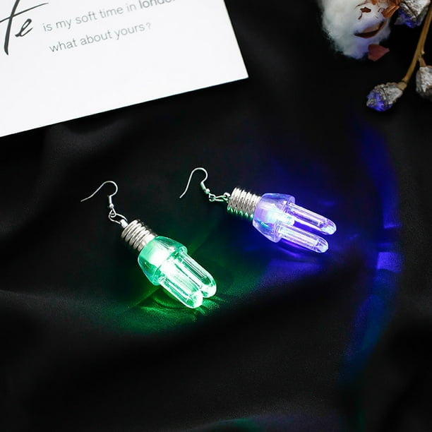 XZNGL Led Lights Earrings for Women Led Light Bulb 1Pair Fashion