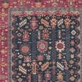 thumbnail image 3 of 2' X 3' Pink Blue And Orange Wool Floral Hand Knotted Distressed Stain Resistant Area Rug With Fringe, 3 of 8