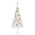 thumbnail image 1 of vidaXL Corner Artificial Christmas Tree LEDs&Ball Set White 150 cm PVC, 1 of 5