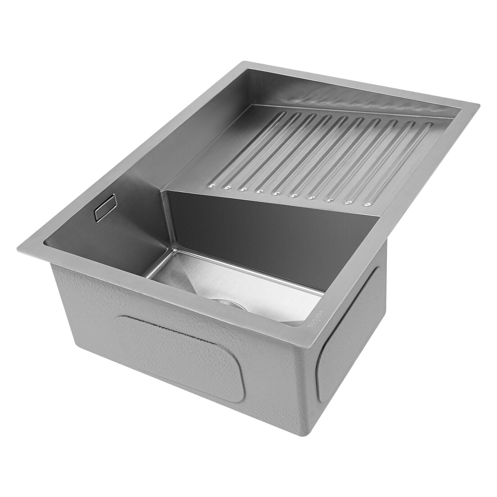 Laundry Utility Sink with Washboard 304 Stainless Steel Kitchen Sink Laundry Sink Wash Basin for Bathrooms, Garages, Basements