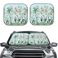 thumbnail image 2 of Naloa Chinoiserie Floral Palm Tree Print 2-Piece Windshield Sunshade,Foldable Car Front Window Sun Shades,for Most Sedans SUV Truck-Small, 2 of 6