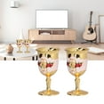 thumbnail image 4 of Wine Goblet, Wine Glass Easy Carrying Exquisite Workmanship Painted Flower Pattern  for Gift for Bar Drinkware Gold, White, 4 of 7
