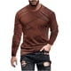 thumbnail image 2 of Blusas y camisas de manga larga con cuello redondo para hombre, blusa informal de manga larga con cuello redondo y estampado de rayas, blusa de poliéster para hombre, 2 of 5