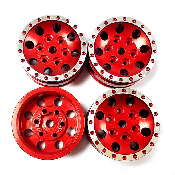Llantas de Metal Tholdsy RCGOFFLOW de aleación de aluminio a prueba de golpes para 1/24 ECX FTX RGT FTX5503DR FTX5503DG FTX5503G RGT136240 Rojo