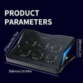 thumbnail image 5 of Laptop Cooler Cooling Pad 6 Quiet Led Fans Up To 18Inch Gaming Cooler Pad Laptop Notebook Cooler 6 Angle Adjustable, 5 of 14