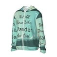 thumbnail image 3 of Goofa Not All Those Who Wander Are Lost1 Printed Women's UPF 50+ Sun Protection Hoodie Jacket Lightweight Long Sleeve Sun Shirt for Women with Pocket Hiking Outdoor-Large, 3 of 9