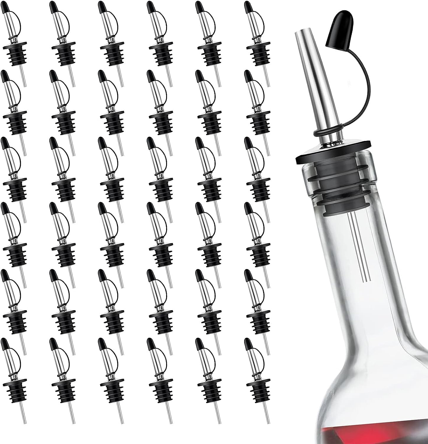 DEXING Pour Spouts for Liquor Bottles, Liquor Pourers Stainless Steel