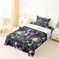 thumbnail image 5 of Homewish Goth Sugar Skull Twin Sheets,Spooky Halloween Bedding,Rose Flower Bed Set,3-Piece,1 Fitted Sheet and 1 Pillowcase, 5 of 6