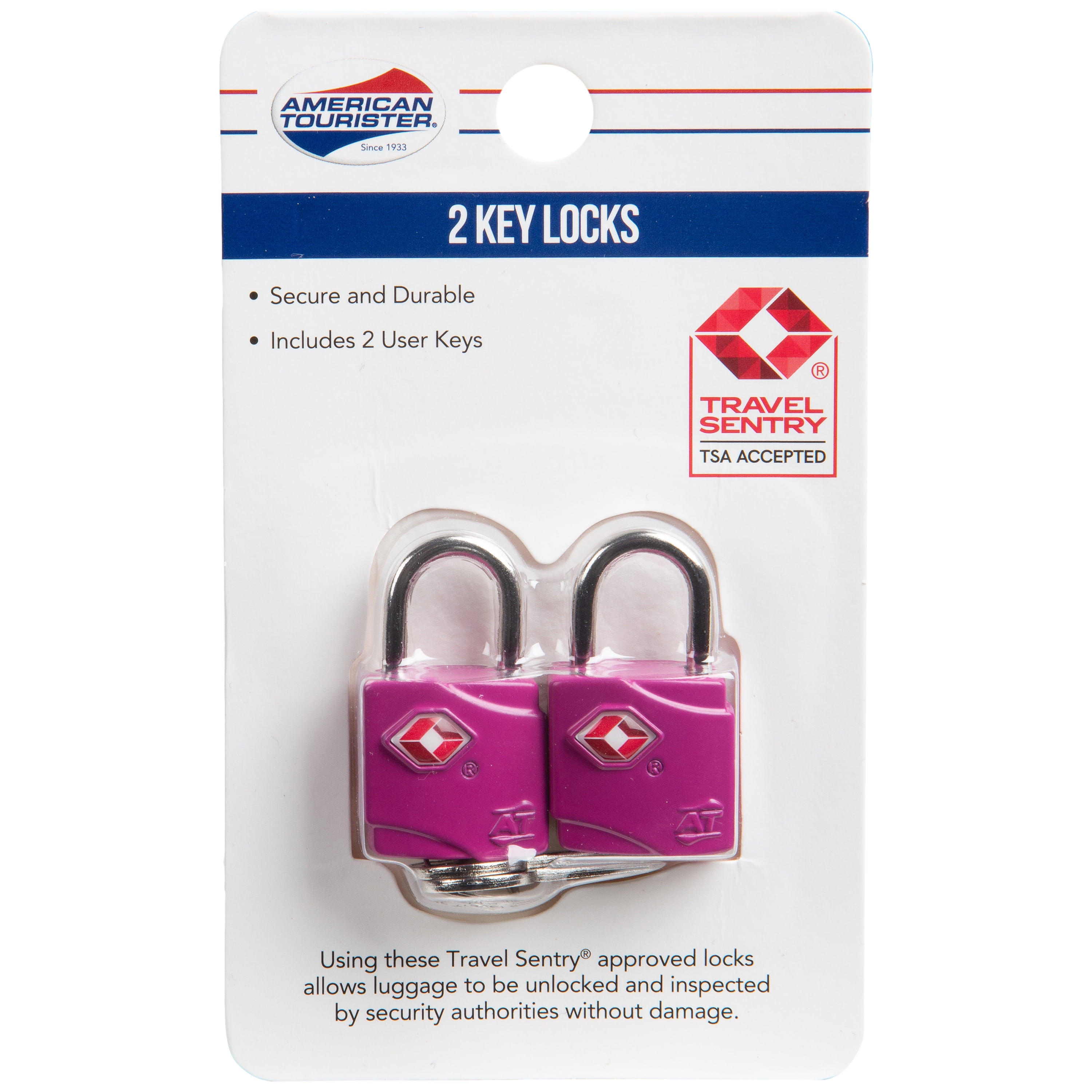American Tourister Key Lock 2 Pack Key Lock Magenta
