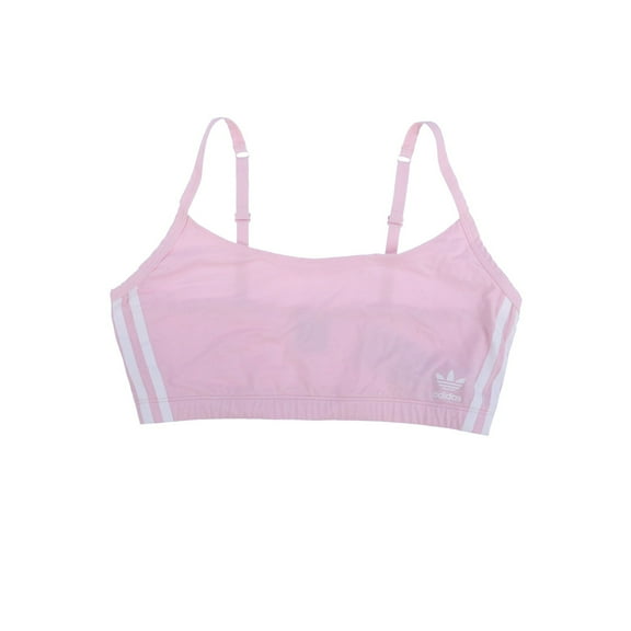 Adidas Women's Sports Bra 3-Stripes Scoop Bralette Pink XL