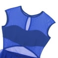 thumbnail image 6 of Xnihocha Women Girls Sheer Mesh Ballet Leotard Modern Lyrical Dance Costume Performance Dancewear Blue Medium, 6 of 7
