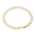 thumbnail image 4 of Nuragold 14k Real Yellow Gold Solid Cuban Curb Link 6mm Diamond Cut Pave Chain Bracelet (7"-9") Two Tone Italian Jewelry for Men, 4 of 10