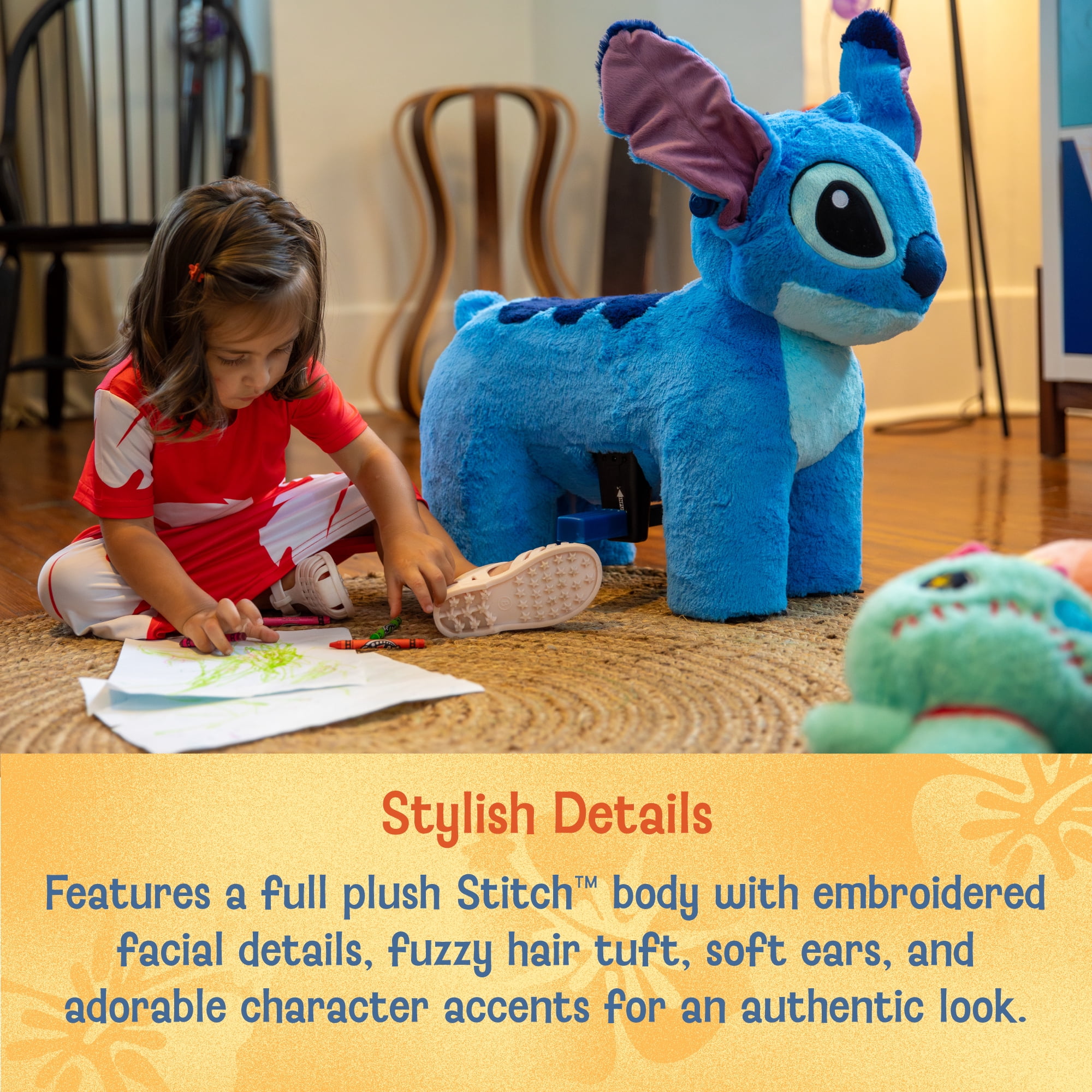 Dynacraft Disney Stitch 6V Plush Electric Ride-On Toy, For Ages 18 Months to 3 Years, 1 Count