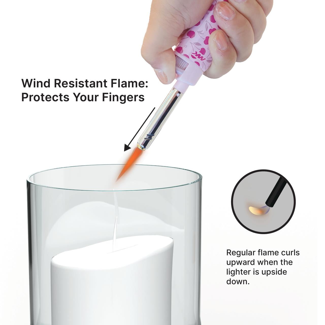 MK Lighter Candle Lighters, Windproof Flame, Ideal as Lighters for Candle, BBQ Lighters, Camping Lighters, Outdoor Lighters, Charm Series, Butane Refillable Lighters (5PC)