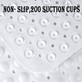 thumbnail image 3 of Bathtub Mat Non Slip, Bath Mats for Tub, Shower Mat with Drain Holes Suction Cups, Machine Washable, Phthalate Free, 34.6 X 15.7 Inches, Clear Black, 3 of 6