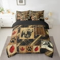 thumbnail image 2 of Manfei Wildlife Bear Child Twin Bedding Sets 7-Piece, Farmhouse Lodge Cabin Bedding Comforter Set, Vintage Rustic Patchwork Reversible Sheet Sets, Lightweight Room Decor, 2 of 7