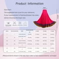 thumbnail image 2 of DPOIS Women's High Waist Flamenco Dance Skirt Folk Dancing Costume Hot Pink 75cm 3XL, 2 of 2