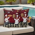 thumbnail image 4 of Retro Cartoon Chef Outdoor Waterproof Throw Pillow Covers Set of 2, 16"x16", Vintage Classic Pizza Food Rustic Red Farmhouse Decorative Pillow Covers Outside Cushion Case for Patio Porch Garden, 4 of 9