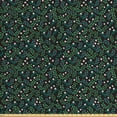 thumbnail image 1 of Floral Fabric by the Yard Upholstery, Tiny Petals and Sprouts Growing on Small Stems Tangled Design on Dark Background, Decorative Fabric for DIY and Home Accents, Multicolor by Ambesonne, 1 of 4