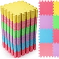 thumbnail image 2 of 60 alfombrillas de espuma para niños, de color sólido, con bordes entrelazados, multiusos, para bebés, niños pequeños, gateando, ejercicio, sala de juegos, 12.0 in (colorido), 2 of 4