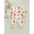 thumbnail image 4 of Faithtur Combinaison Bébé Printemps Automne, Cartoon Cow Tête/tournesol Imprimé Manches Longues Col Rond Fermeture Éclair, 4 of 9