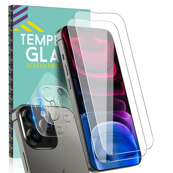 AggXpf 2Pack Screen Protectors for iPhone 14 Plus/iPhone 13 Pro Max, 6.7 inch Glass Screen Protector with Easy Installation Kit, 9H Tempered Glass