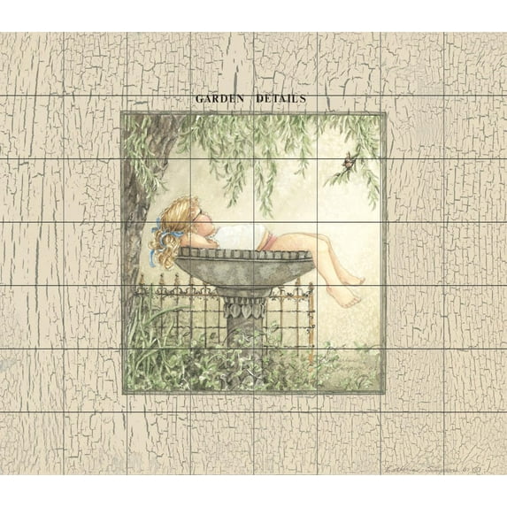 Tile Mural Kitchen Backsplash - Bathing Beauty - by Catherine Simpson