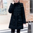 thumbnail image 5 of Hvyesh Womens Hooded Jacket Winter Thicken Puffer Coat Warm Long Sleeve Baggy Mid-Long Coats Zipper Up Quilted Jacket with Pockets, 5 of 5