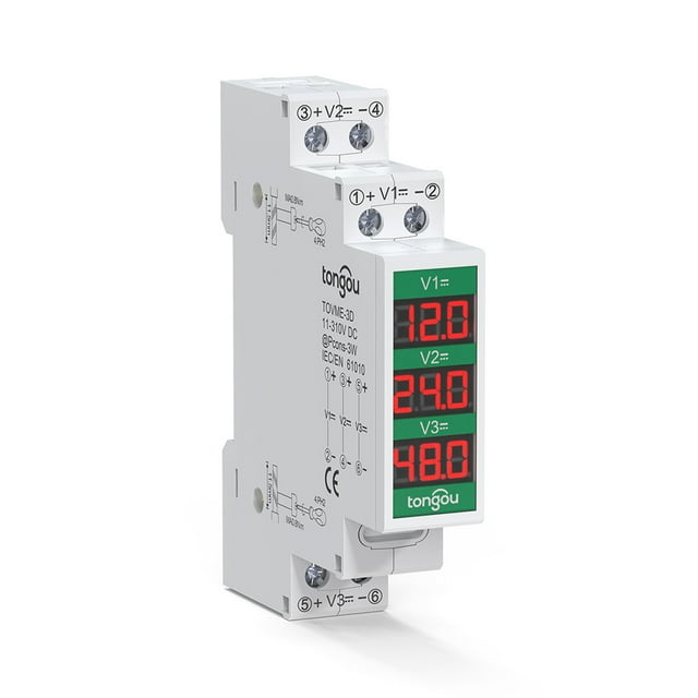 Medidor de voltaje Medidor de voltaje de corriente directa compacto DC11V-310V pantalla Digital LED inteligente voltímetro Detector de voltaje de montaje en riel