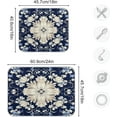 thumbnail image 3 of Vintage Ornamental Floral Dish Drying Mat, Absorbent Microfiber Pad Protector For Kitchen Counter Top Mat Dish Drainboard 16x18in Home Decor, 3 of 7
