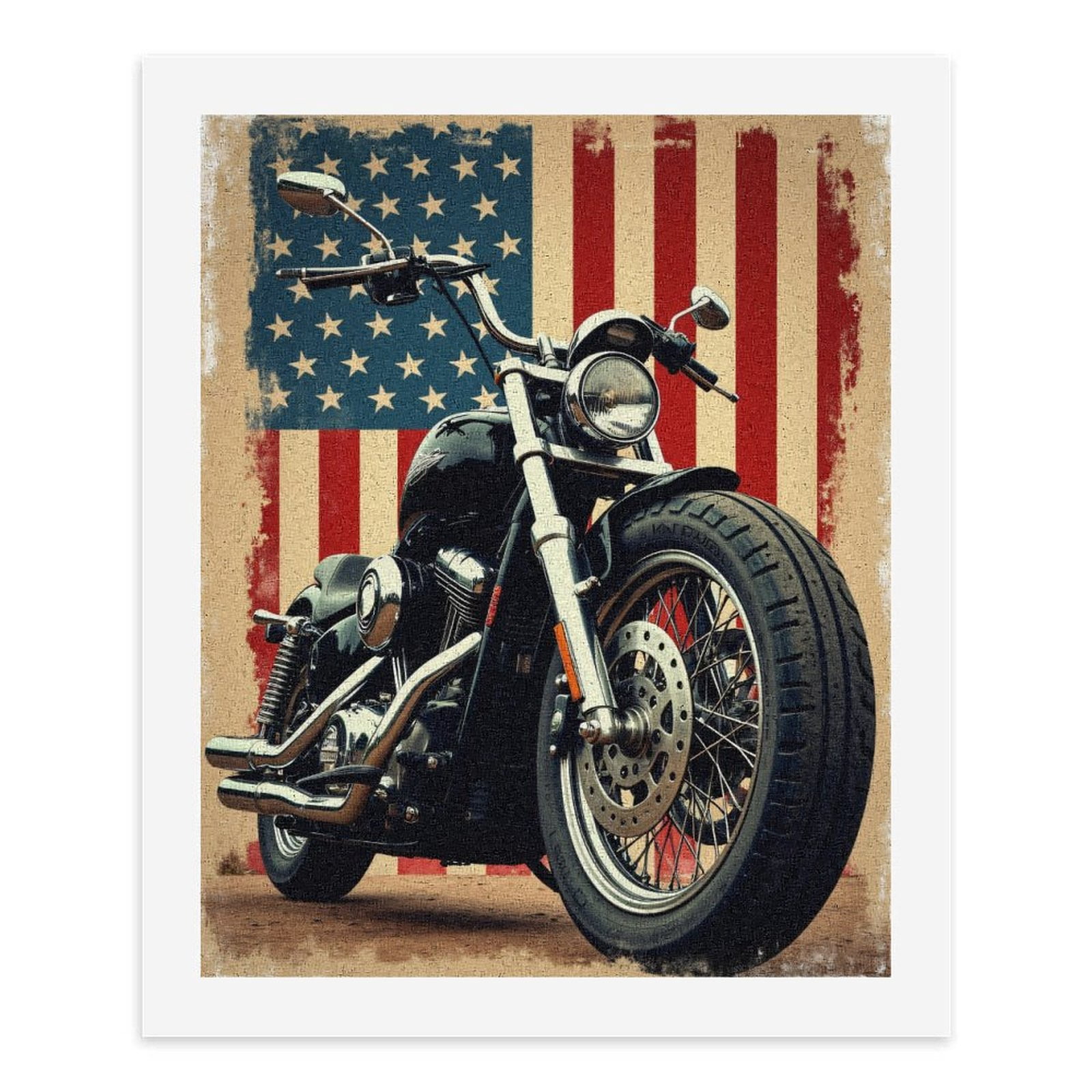 Paint by Numbers Kit for Adults, American Motorcycle Vintage Photo Paint by Numbers, Easy Paint by Numbers Kit for Adults Beginner, DIY Adult Paint by Number Kits on Canvas, 12x16in Home Decor