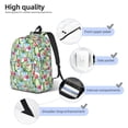 thumbnail image 4 of Bixox Flowers and Cactus Printing Canvas Backpack Lightweight Casual Travel Backpack School Backpack Fits 15.6 Inch Notebook, 4 of 5