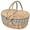 Grey Grid, variant on Large 15.4" Wicker Picnic Basket with Removable Liner Empty Picnic Baskets with Lid, Picnic Hamper with Foldable Handles for Picnic, Yellow Checkered, Large