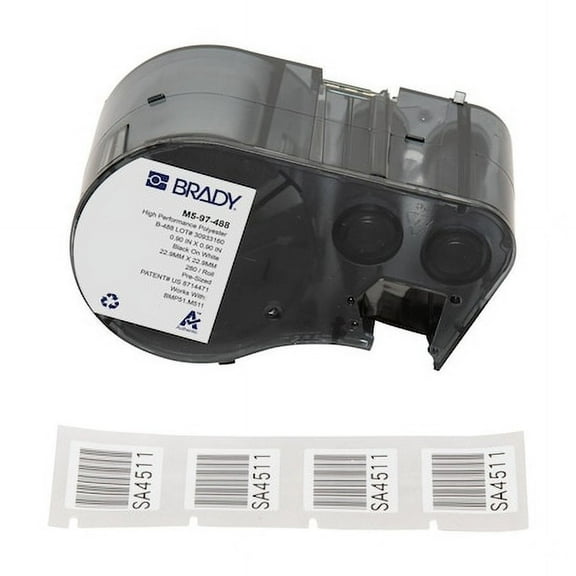 Brady Precut Label Cartridge,White,Matte M5-97-488