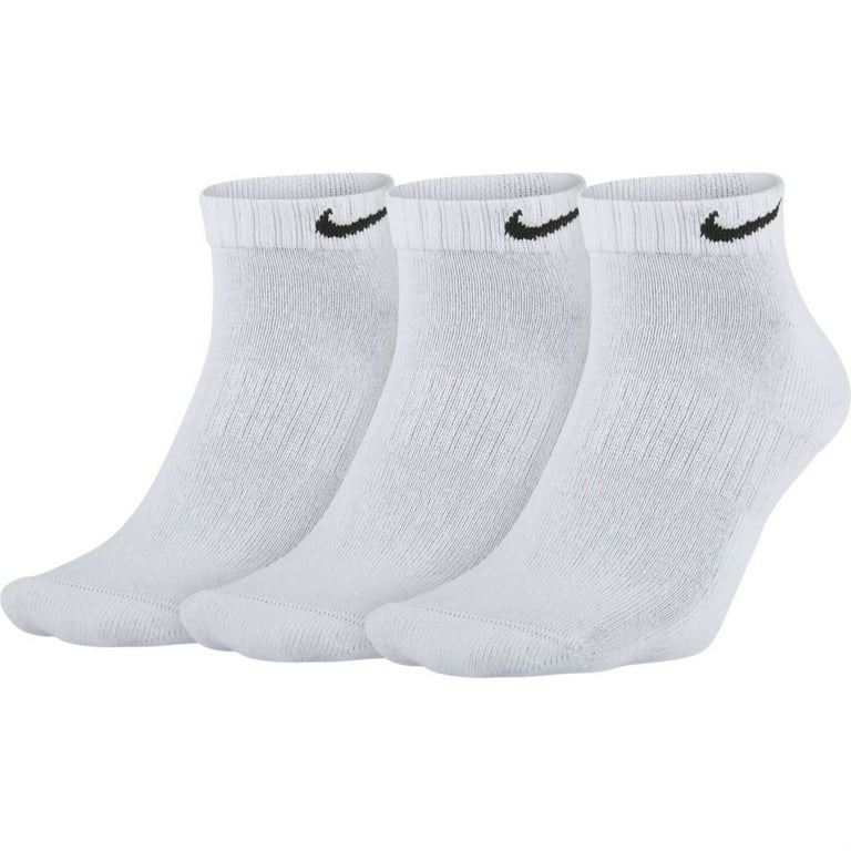 Nike Everyday Cotton Cushioned Cut Training Socks with Sweat-Wicking Technology (3 Pair), White, Large Walmart.com