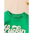 thumbnail image 4 of Suealasg Toddler Baby Boys Girls Saint Patrick's Day Outfits3M 6M 9M 12M 18M Infant Letter Embroidery Long Sleeve Sweatshirt and Elastic Pants Set 2 Piece Newborn Spring Ireland Festival Clothes, 4 of 9