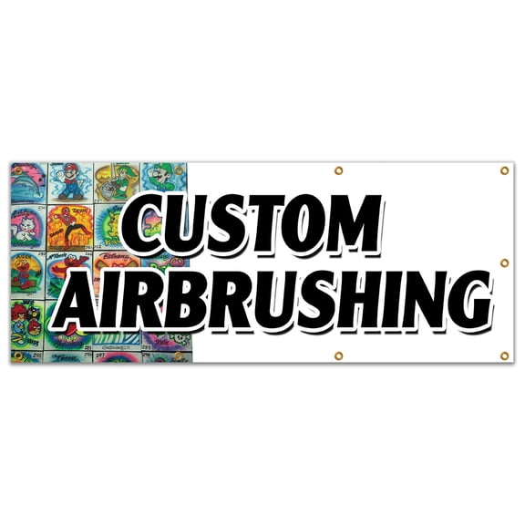 36"x96" CUSTOM AIRBRUSHING BANNER SIGN artistic car auto murals air brushing