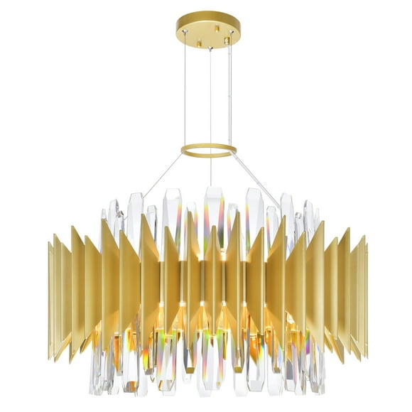 12 Light Chandelier with Satin Gold finish